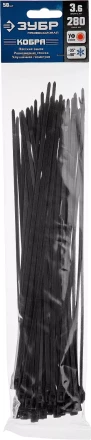 Кабельные стяжки черные КОБРА с плоским замком нейлоновые пакет серия ПРОФЕССИОНАЛ купить в Тюмени