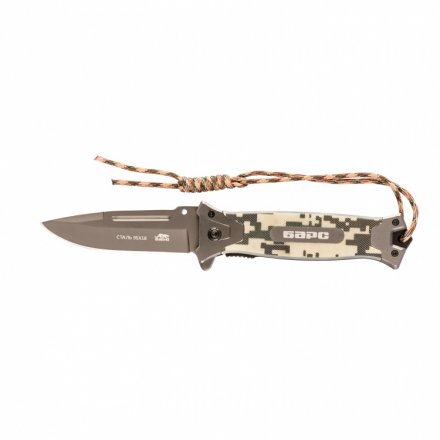 Нож туристический складной 220/90 мм система Liner-Lock с накладкой G10 на руке стеклобой Барс 79202 купить в Тюмени