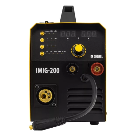Аппарат инвертор. полуавтомат. cварки IMIG-200, 200 А, ПВ 60%, катушка 5 кг// Denzel 94361 купить в Тюмени