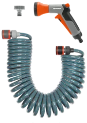 Шланг спиральный 10 м для террас с фитингами и наконечником  &quot;Домашнее садоводство&quot; GARDENA