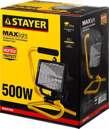 Прожектор STAYER &quot;MASTER&quot; MAXLight галогенный, переносной с подставкой, черный, 500Вт 57116-B купить в Тюмени