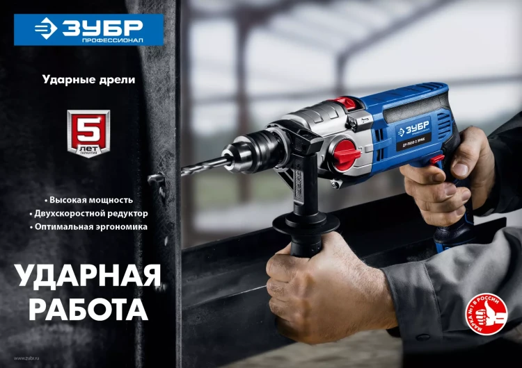 Дрель ударная двухскоростная ДУ-П850-2 ЭРМ серия ПРОФЕССИОНАЛ купить в Тюмени
