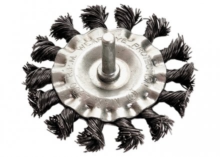 Щетка для дрели, 75 мм, плоская со шпилькой, крученая металлическая проволока MATRIX 74430 купить в Тюмени