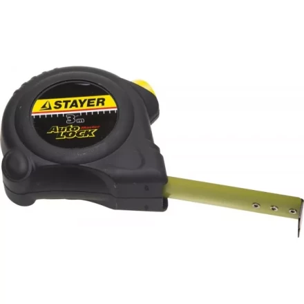Рулетка STAYER "MASTER" "AUTOLOCK", корпус с резиновым напылением, автостоп, 3мх16мм 2-34126-03-16_z01 купить в Тюмени
