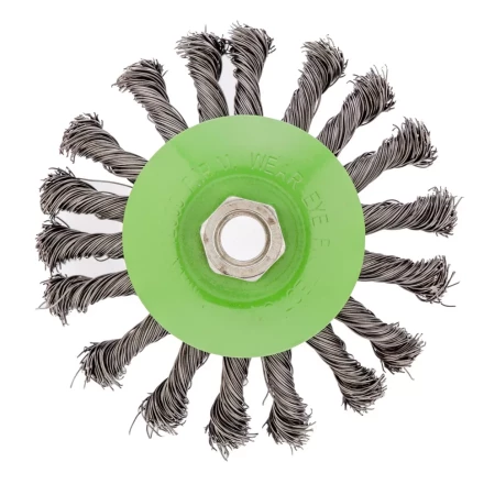 Щетка для УШМ 115 мм М14 Тарелка крученая проволока 0,5 мм Сибртех 746107 купить в Тюмени