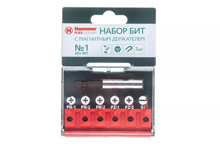 Набор бит HAMMER 25мм (PB набор No1 7шт. Ph/Pz/Sl) купить в Тюмени