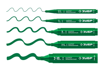 ЗУБР МП-50 зеленый, 0.5 мм перманентный маркер (06321-4) купить в Тюмени