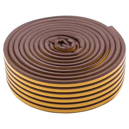 Уплотнитель резиновый, 24 м, профиль &quot;D&quot;, коричневый Сибртех 88904 купить в Тюмени