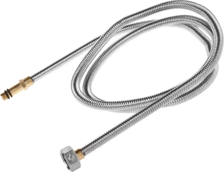 Подводка ЗУБР &quot;ЭКСПЕРТ&quot; сильфонная из нержавеющей стали, для смесителя, удлиненная, г/ш (гайка-штуцер), 1/2&quot;, 1,5м 51013-150 купить в Тюмени