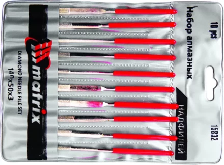 Набор надфилей алмазных 140х50х3 6 штук MATRIX 15831 купить в Тюмени