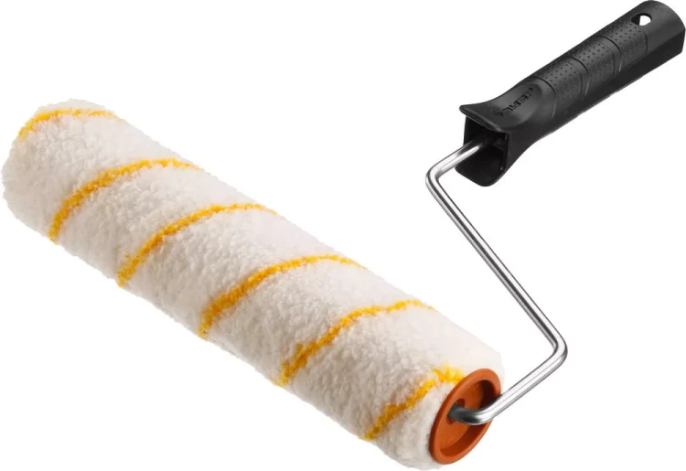 Валик малярный ЗУБР "ОПТИМА -ГИРПАИНТ", все виды ЛКМ, для ровных поверхностей, полиэстр, ворс 12 мм, бюгель 6 мм, 40х240мм 03516-24 купить в Тюмени