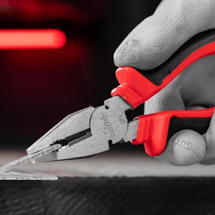 Плоскогубцы комбинированные Matrix, 180 мм, хром-ванадий, двухкомпонентные рукоятки, 17091 купить в Тюмени