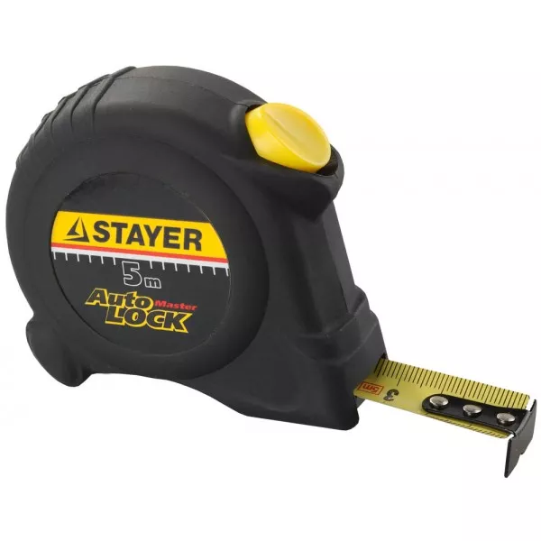 Рулетка STAYER "MASTER" "AUTOLOCK", корпус с резиновым напылением, автостоп, 5мх19мм 2-34126-05-19_z01 купить в Тюмени
