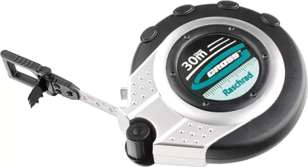 Рулетка геодезическая 30 м х 13 мм GROSS закр. корп. металл. лента нейлон двуст. Шкала 31252 купить в Тюмени