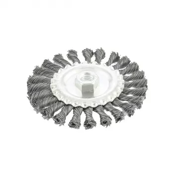 Щетка для УШМ 125 мм, М14, плоская, крученая  проволока 0,5 мм  MATRIX 74640 купить в Тюмени