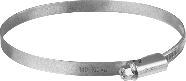 ЗУБР Х-9Н, 140 - 160 мм, накатная лента 9 мм, цинк, 10 шт, червячный хомут (37807-160) купить в Тюмени
