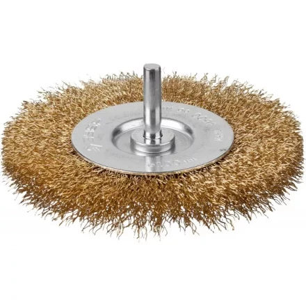 ЗУБР "ПРОФЕССИОНАЛ". Щетка дисковая для дрели, витая латунированная стальная проволока 0,3мм, 100мм 3520-100_z02 купить в Тюмени