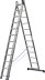 Лестница СИБИН универсальная, трехсекционная со стабилизатором, 12 ступеней 38833-12 купить в Тюмени
