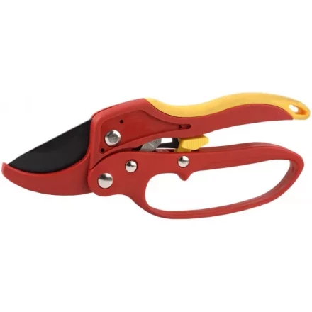 Секатор GRINDA двухкомпонентные ручки, храповый механизм, с эфесом, округлые лезвия с упорной наковальней, 205мм 8-423233_z01 купить в Тюмени