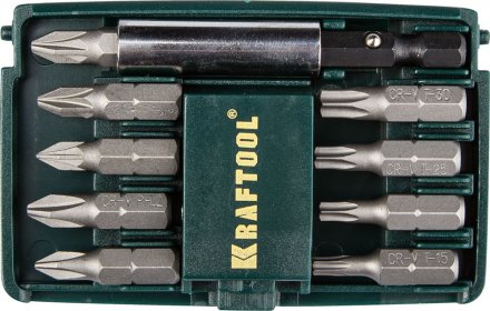 Набор бит &quot;COMPACT-10&quot; с магнитным адаптером, KRAFTOOL 26130-H10, в мини бит-боксе, 10 предметов 26130-H10 купить в Тюмени