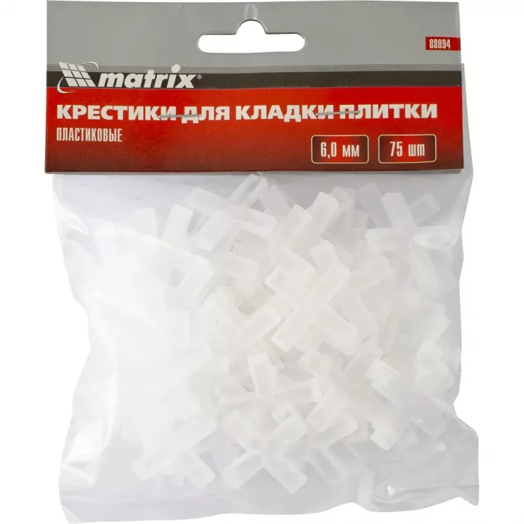 Крестики 6 мм для кладки плитки 75 штук MATRIX артикул 88094 купить в Тюмени