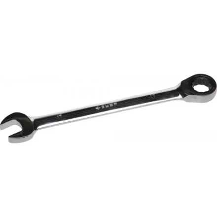 Ключ ЗУБР &quot;ПРОФИ&quot; гаечный комбинированный трещоточный, Cr-V сталь, хромированный, 17мм 27074-17 купить в Тюмени