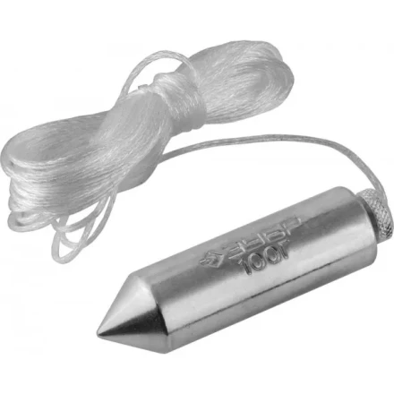 Отвес ЗУБР &quot;МАСТЕР&quot; строительный со шнуром, в пластиковом контейнере,100 г 0636-100_z01 купить в Тюмени