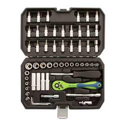 Набор инструментов 56 предметов, CrV, 1/4&quot; Сибртех 13525 купить в Тюмени