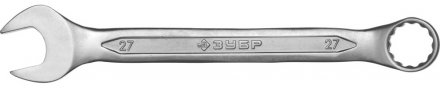 Ключ ЗУБР &quot;МАСТЕР&quot; гаечный комбинированный, Cr-V сталь, хромированный, 27мм 27087-27 купить в Тюмени