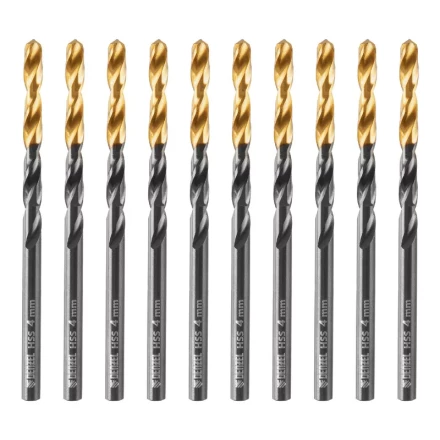 Сверло по металлу, 4 мм, HSS-Tin, Golden Tip, 10 шт. Denzel 717209 купить в Тюмени