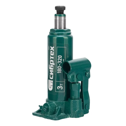 Домкрат гидравлический бутылочный Сибртех 50801, 3 т, 180-320 мм купить в Тюмени