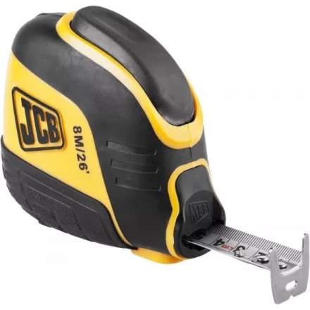 Рулетка JCB, автостоп, двусторонняя шкала, двухкомпонентный корпус, 8м JMS004 купить в Тюмени
