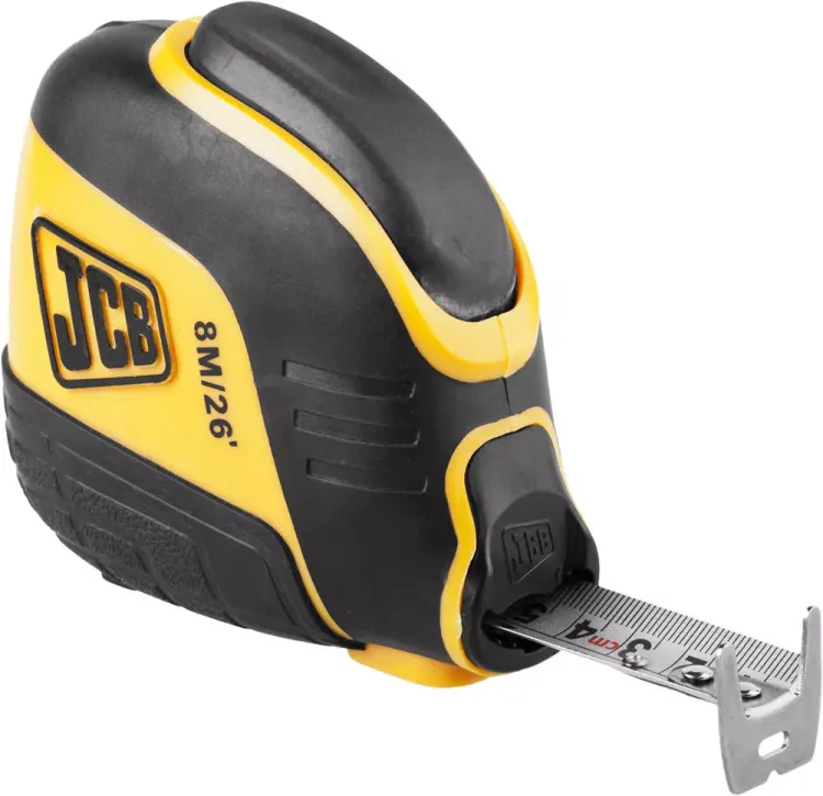 Рулетка JCB, автостоп, двусторонняя шкала, двухкомпонентный корпус, 8м JMS004 купить в Тюмени