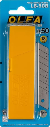 Лезвие OLFA сегментированное, 8 сегментов, 18х100х0,5мм, 50шт OL-LB-50B купить в Тюмени