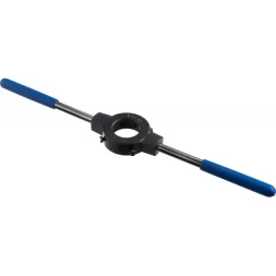 Плашкодержатель ЗУБР "ПРОФЕССИОНАЛ" со стопорными винтами, сталь 45, посадочный диаметр - 45 мм, высота - 18 мм, общая длина - 455 мм 28150-45