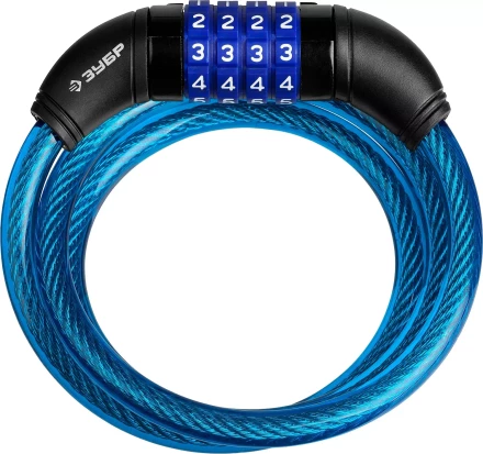 Замок ЗУБР &quot;ПРОФЕССИОНАЛ&quot;, тросовый, кодовый, с изменяемым кодом, длина троса - 950мм, d 10мм 37262-95_z01 купить в Тюмени