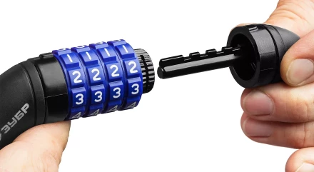 Замок ЗУБР &quot;ПРОФЕССИОНАЛ&quot;, тросовый, кодовый, с изменяемым кодом, длина троса - 950мм, d 10мм 37262-95_z01 купить в Тюмени