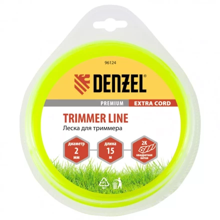 Леска для триммера двухкомпонентная квадрат 2,0 мм 15 м Extra cord Denzel 96124 купить в Тюмени