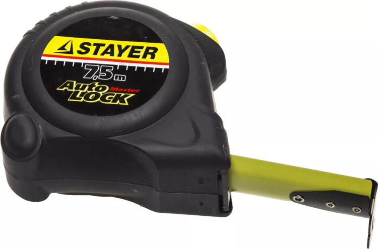 Рулетка STAYER "MASTER" "AUTOLOCK", корпус с резиновым напылением, автостоп, 7,5мх25мм 2-34126-07-25_z01 купить в Тюмени