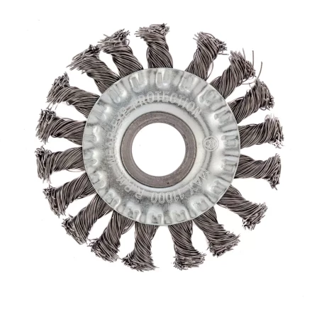 Щетка для УШМ 100 мм посадка 22,2 мм Плоская крученая проволока 0,5 мм Сибртех 746307 купить в Тюмени
