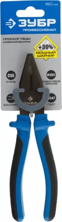 Плоскогубцы комбинированные ЗУБР эксцентриковое расположение шарнира, особостойкое спец. покрытие Н12Х1 (никель/хром), двухкомп рукоятки, 180мм 2201-1-18_z01 купить в Тюмени
