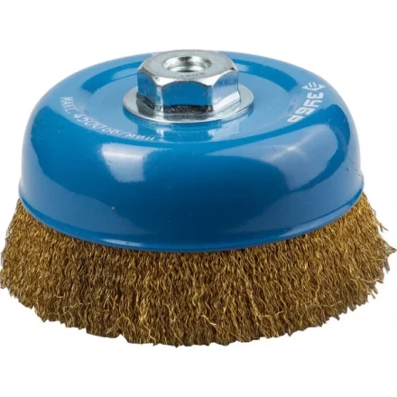 ЗУБР &quot;ПРОФЕССИОНАЛ&quot;. Щетка чашечная для УШМ, витая латунированная стальная проволока 0,3мм, 150ммхМ14 3526-150_z02 купить в Тюмени