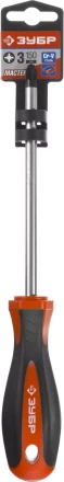Отвертка ЗУБР "МАСТЕР", Cr-v, эргономичная двухкомпонентная рукоятка, PZ3x150мм 25063-3-150_z02 купить в Тюмени