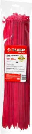 Хомуты нейлоновые ЗУБР &quot;МАСТЕР&quot; красные, 4,8 мм x 400 мм, 100 шт 309040-48-400 купить в Тюмени