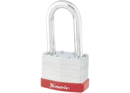 Замок навесной 65 мм удлиненная дужка MATRIX 91811 купить в Тюмени
