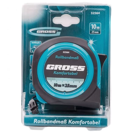Рулетка Komfortabel 10 м х 25 мм обрезиненный корпус Gross 32564 купить в Тюмени