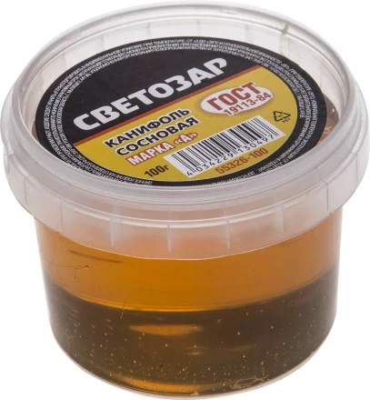 Канифоль СВЕТОЗАР для паяльных работ, пластиковая банка, 100г 55326-100 купить в Тюмени