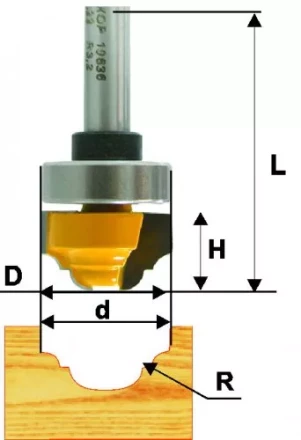 Фреза пазовая фасонная ф22х13мм R32мм хв 8мм 10636 купить в Тюмени