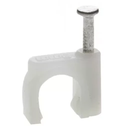 ЗУБР "МАСТЕР". Скоба-держатель для круглого кабеля, с оцинкованным гвоздем, 5 мм, 50 шт 45111-05