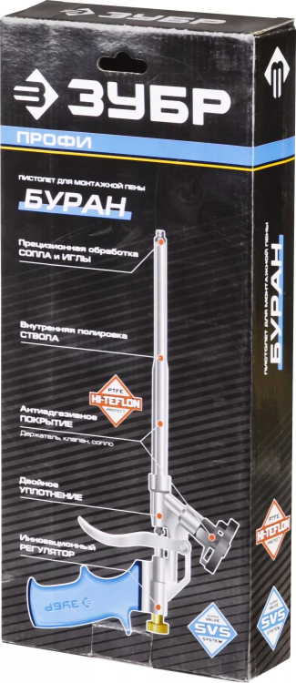 Пистолет ЗУБР "ПРОФЕССИОНАЛ" "БУРАН" для монтажной пены, тефлоновое покрытие, улучшенная герметичность 06866_z01 купить в Тюмени